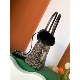 Goyard Rabbit Fur Mini Tote Black Bag