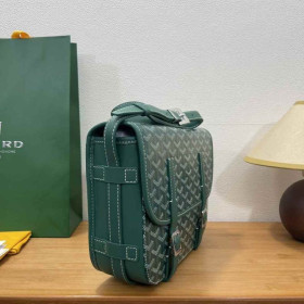 Goyard Belvedere Messenger Goyardine MM Green Bag